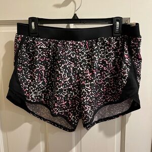 LG Black and Pink Patterned Women's Shorts